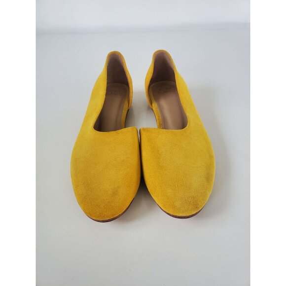 Tony Blanco Anthropologie Mustard Yellow Flats Size 40 US 9.5 - 10 Suede Shoes - Picture 12 of 15